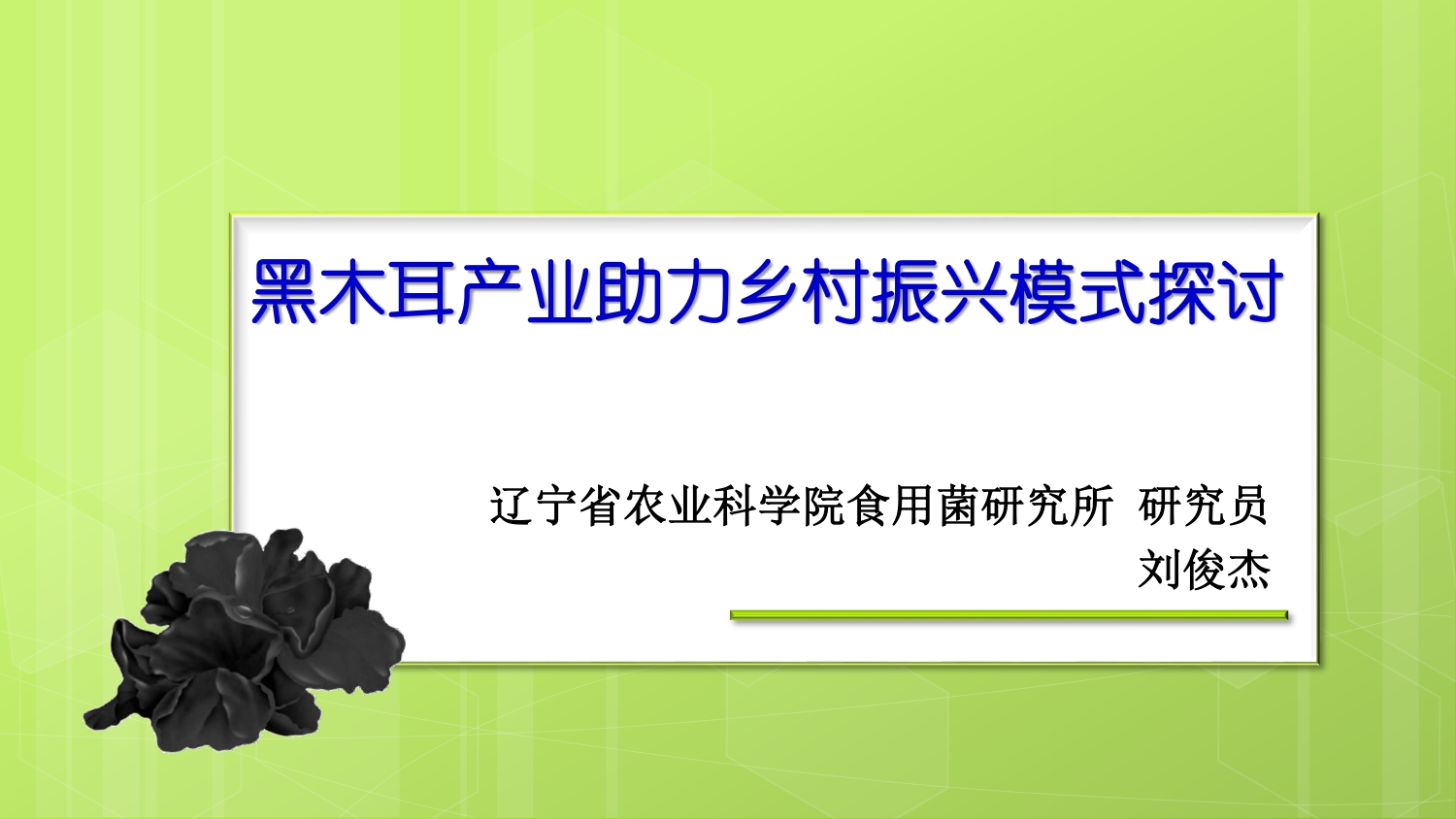 劉俊杰 黑木耳產(chǎn)業(yè)助力鄉(xiāng)村振興模式探討